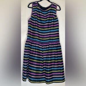 Vintage Silk Signature by Robbie Bee Drop Waist Striped Dress Sz 10